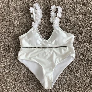White Floral Bikini